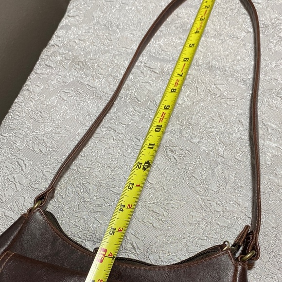 Connections Brown Vegan Leather Small Shoulder Bag - Picture 11 of 14